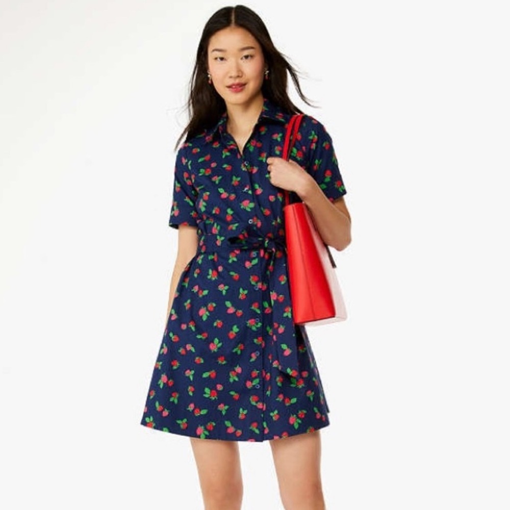 Kate Spade Navy Dress with Strawberry Pattern